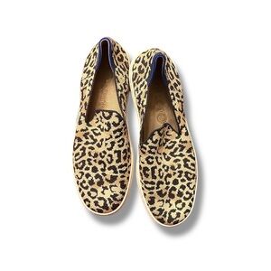 Rothy’s New wild cat leopard animal print slip on knit sneaker women’s 9